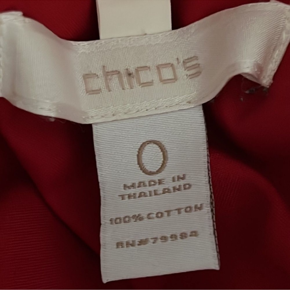 CHICO’S No Iron Button Up Shirt Long Sleeve Red Size Small NWOT - Picture 6 of 7